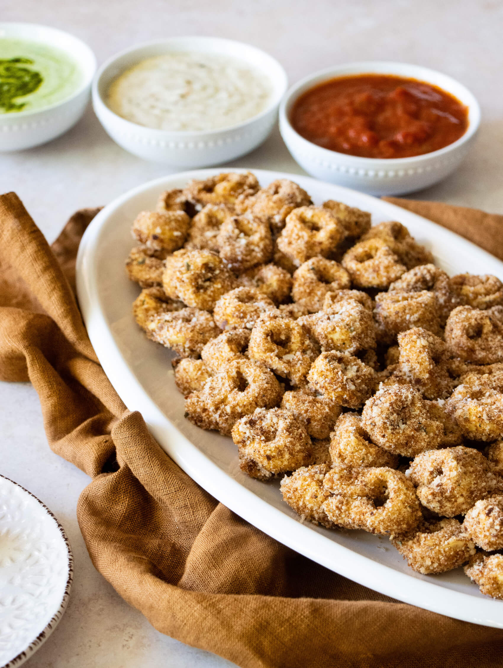 Air Fried Crispy Cheese Tortellini with Dipping Sauce Trio - Armanino