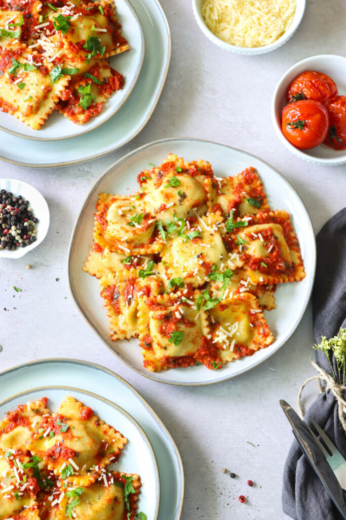 Beef Ravioli in Tomato Sauce