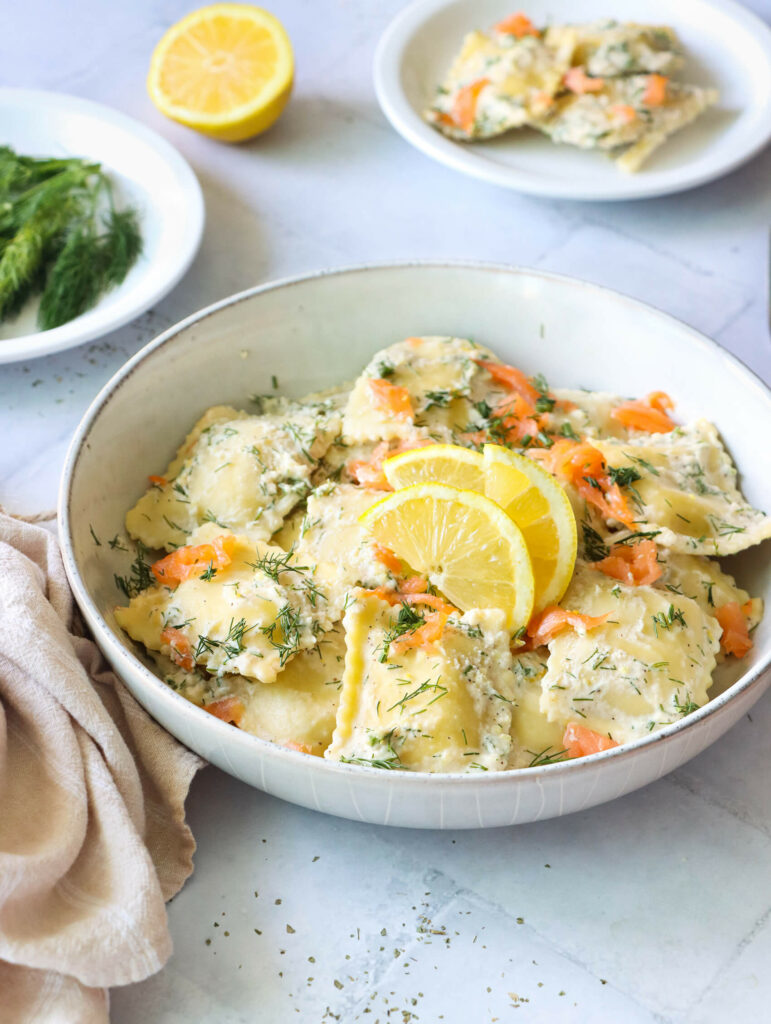 Four Cheese Ravioli with Smoked Salmon & Dill