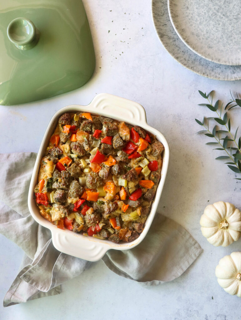 Italian Meatball Thanksgiving Stuffing