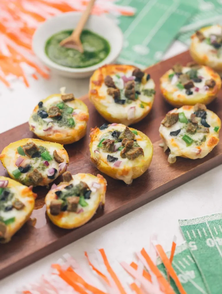 Loaded Meatball Pizza Potato Skins