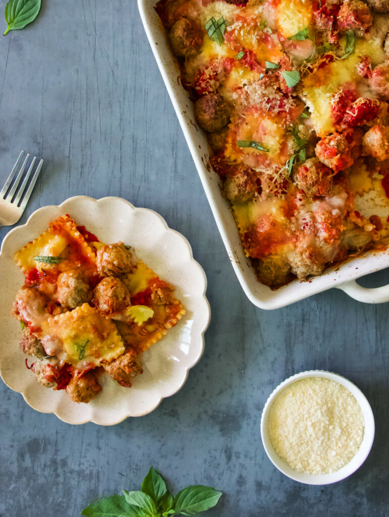 Meatball Ravioli Bake