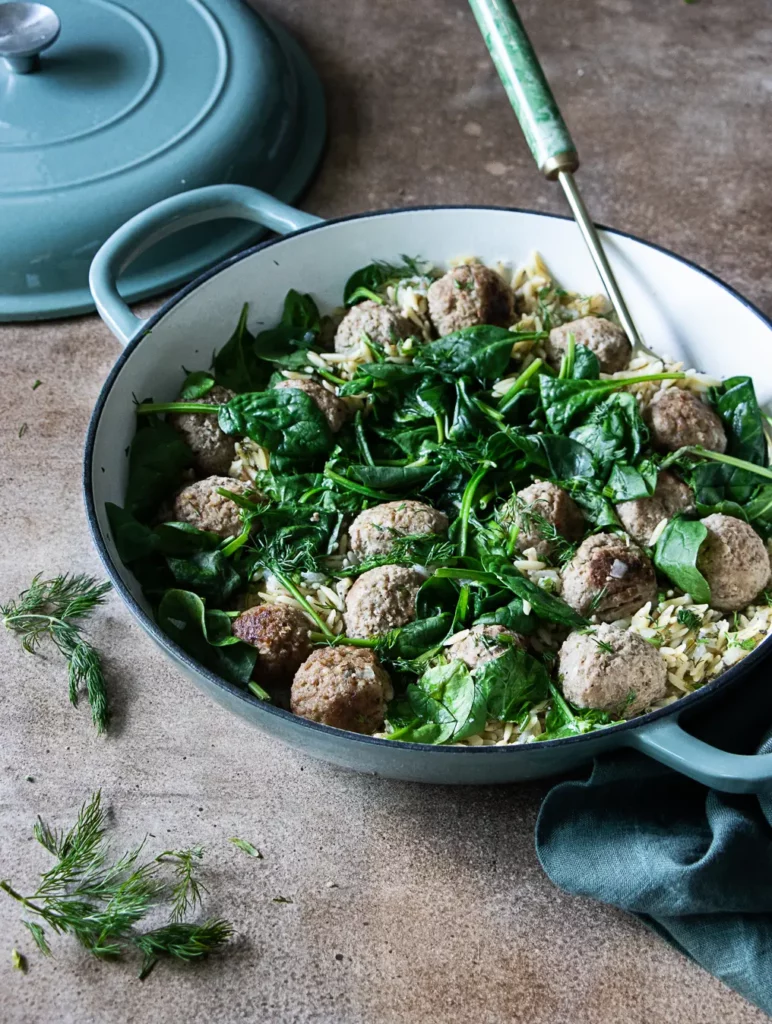 Mediterranean Meatball Orzo