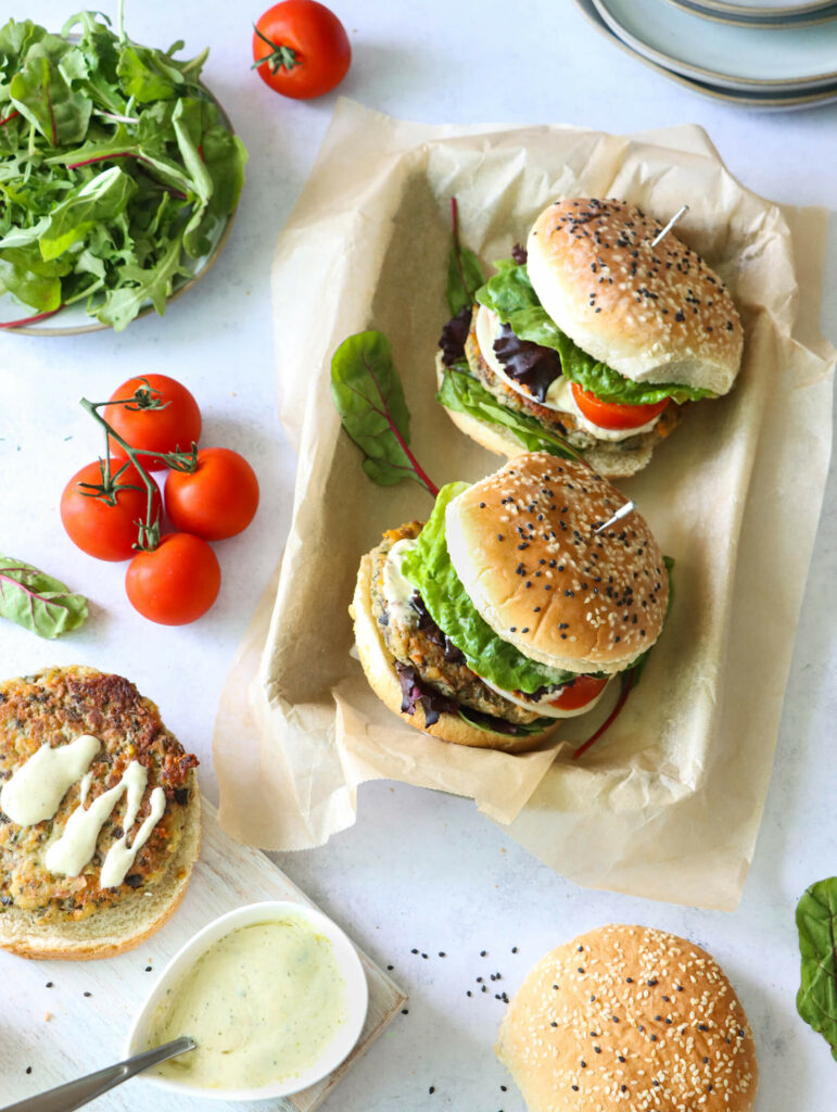 Mushroom Burger with Garlic Sauce