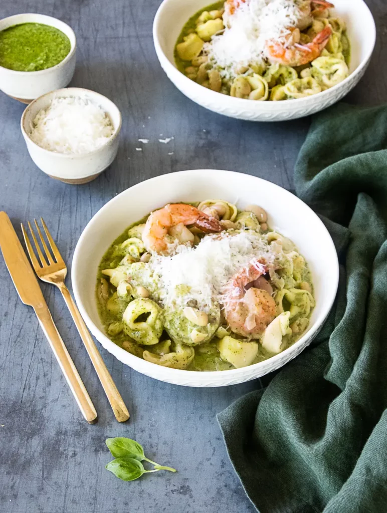 Pesto Shrimp Tortellini