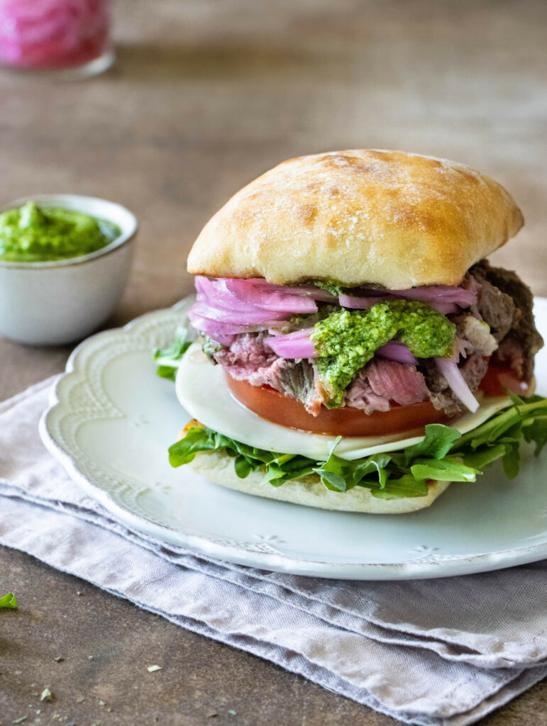 Grilled Pesto Steak Sandwiches