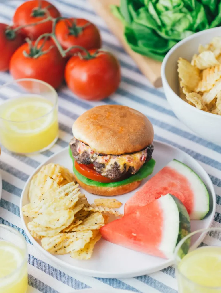 Garlic Pimento Cheeseburgers